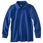 blue long sleeve polo shirt